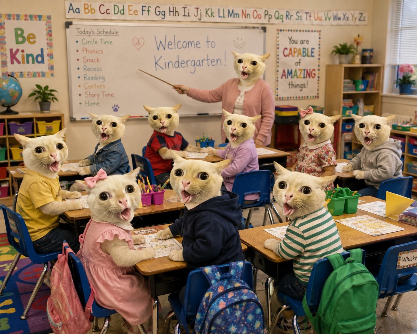 A classroom full of Coughing Cats
